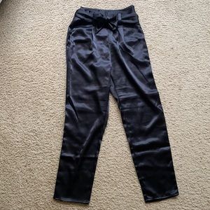Straight leg silk trousers